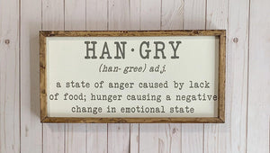 HANGRY funny wood sign for kitchen or dining room, great gift, kitchen –  Coastal Crafts NJ